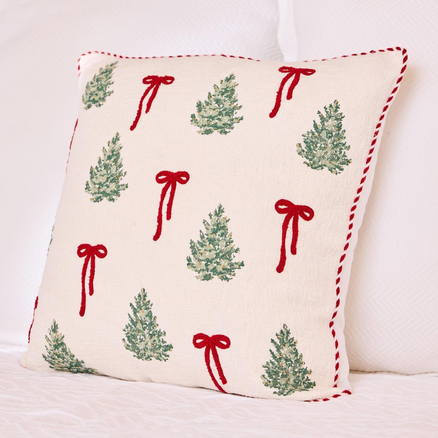 Christmas Trees & Bows Pillow