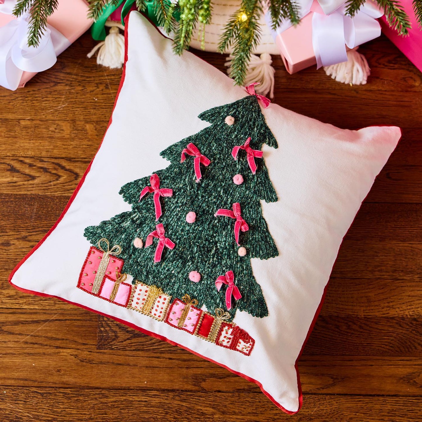 Whimsical Christmas Tree Pillow