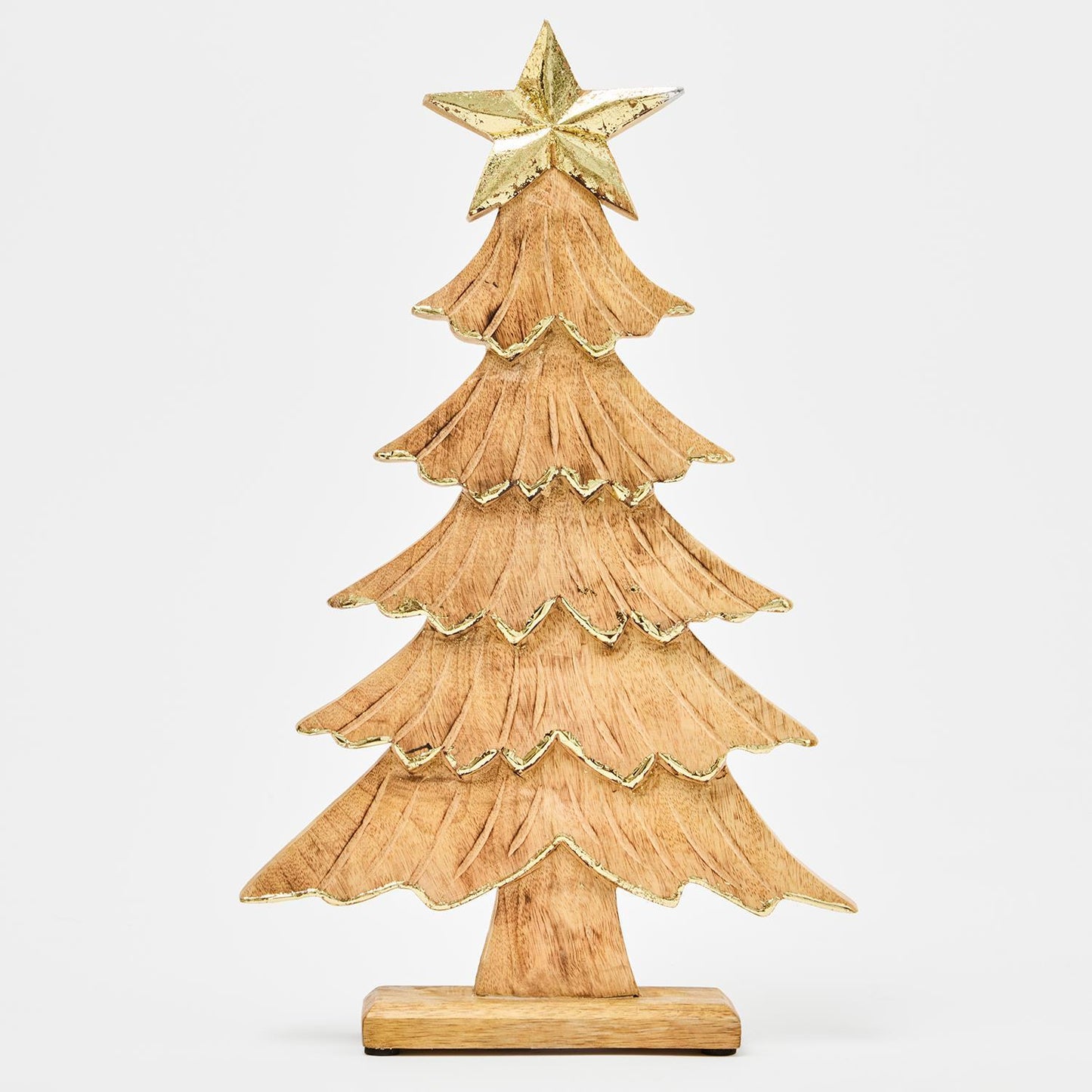 16" Wooden Tree with Gold Star