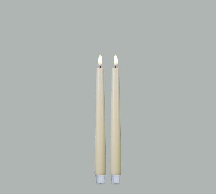 11" Patria™ Ivory LED Taper Candles – Set of 2