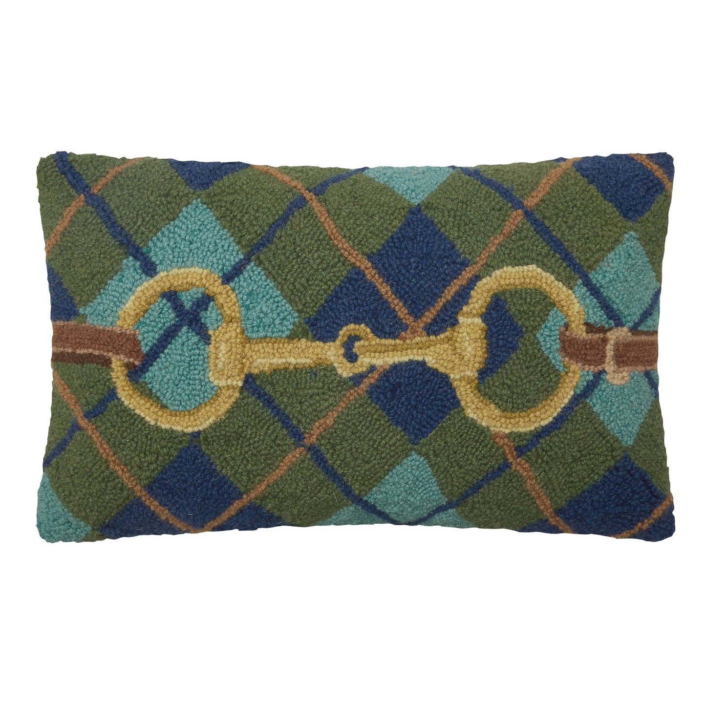Gingham Buckle Hooked Pillow – 12" x 20"
