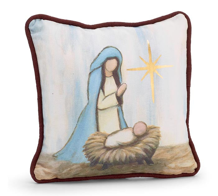 Nativity Scene Accent Pillow – 10" x 10"