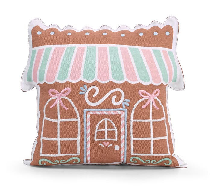 Gingerbread House Accent Pillow – 9.5" x 11"