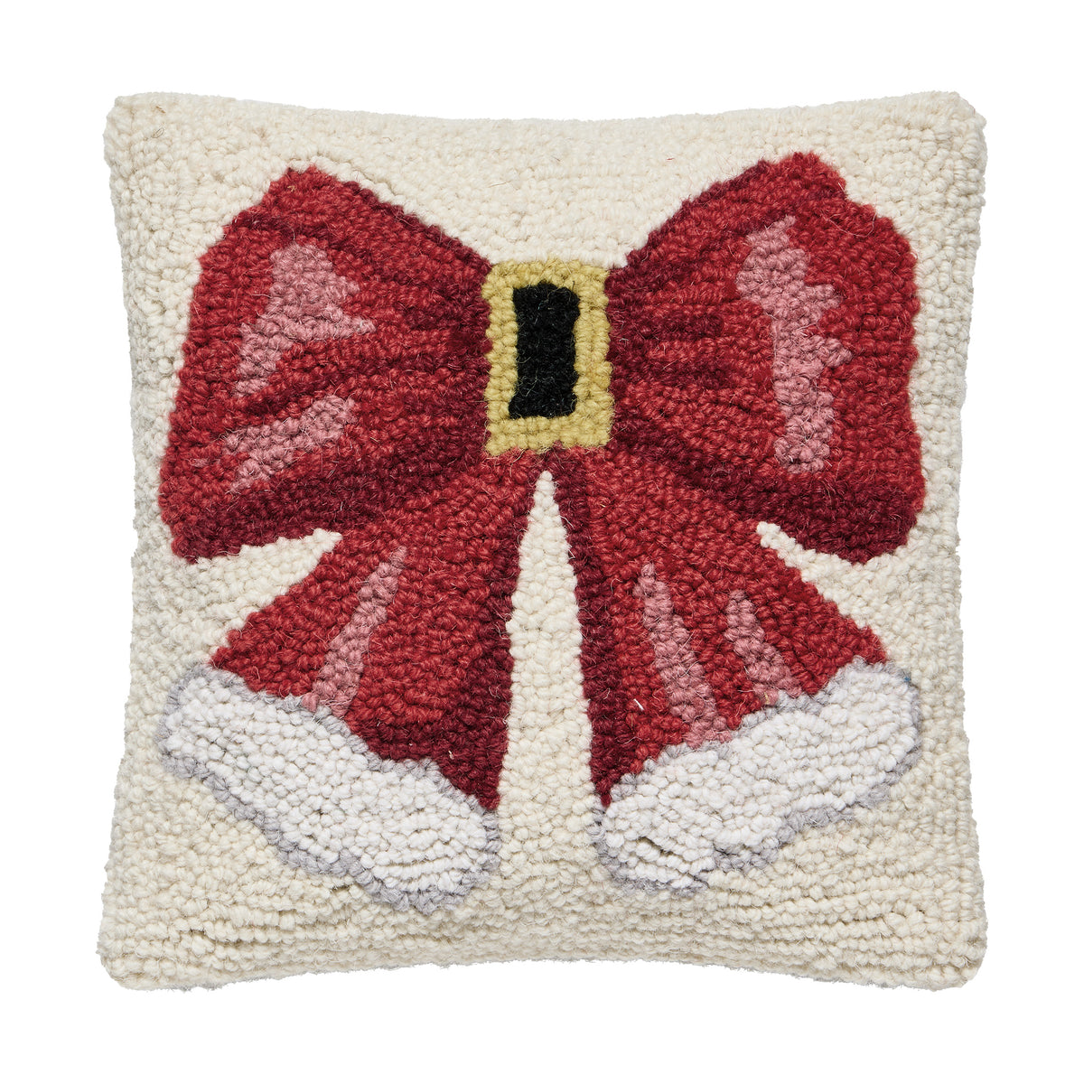 Santa Hat Bow Hook Pillow – 10" x 10"
