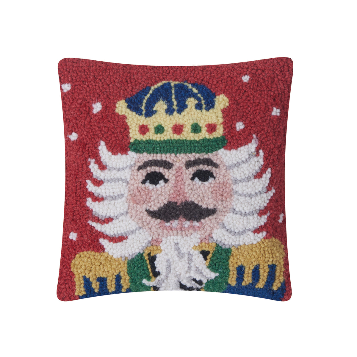 Holiday Nutcracker Hook Pillow – 10" x 10"