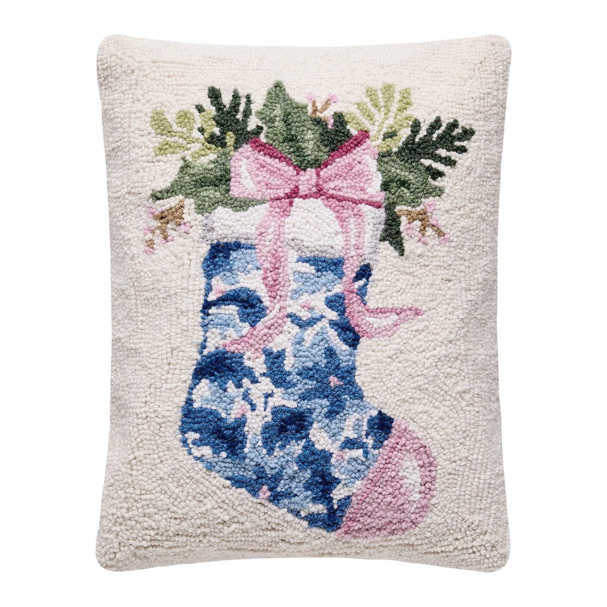 Chinoiserie Christmas Stocking Hook Pillow – 14" x 18"