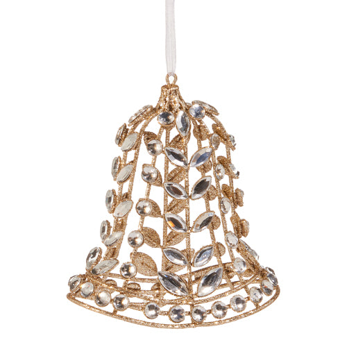 5" Gold Jeweled Bell Ornament