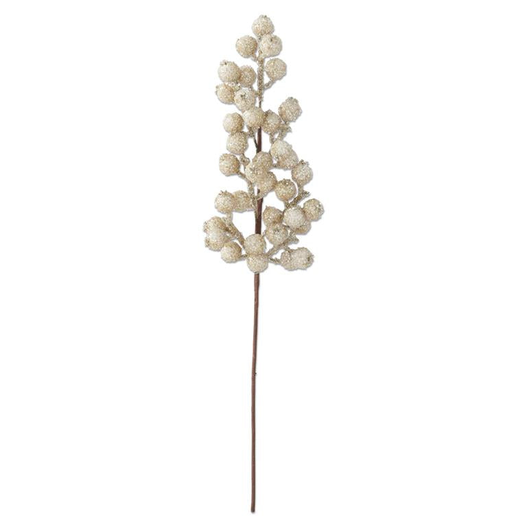 28" Champagne Glittered Berry Stem