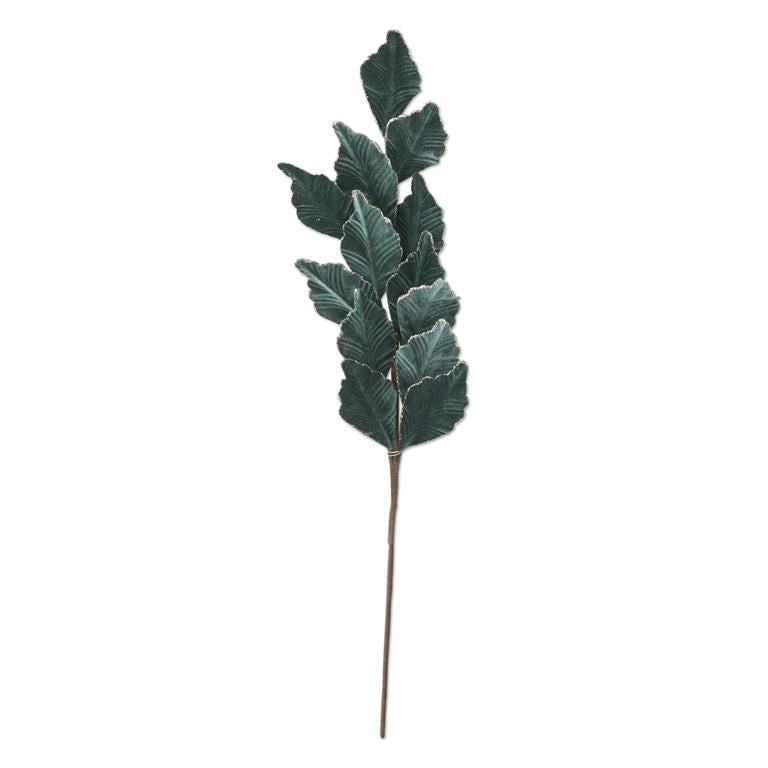29" Dusty Green Velvet Leaf Stem