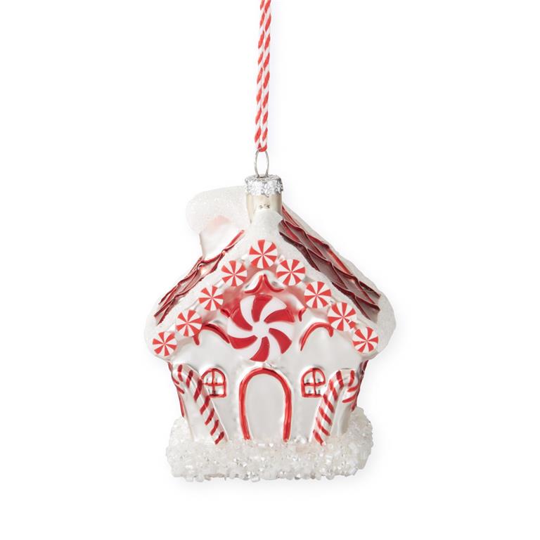 5" Peppermint Gingerbread House Ornament