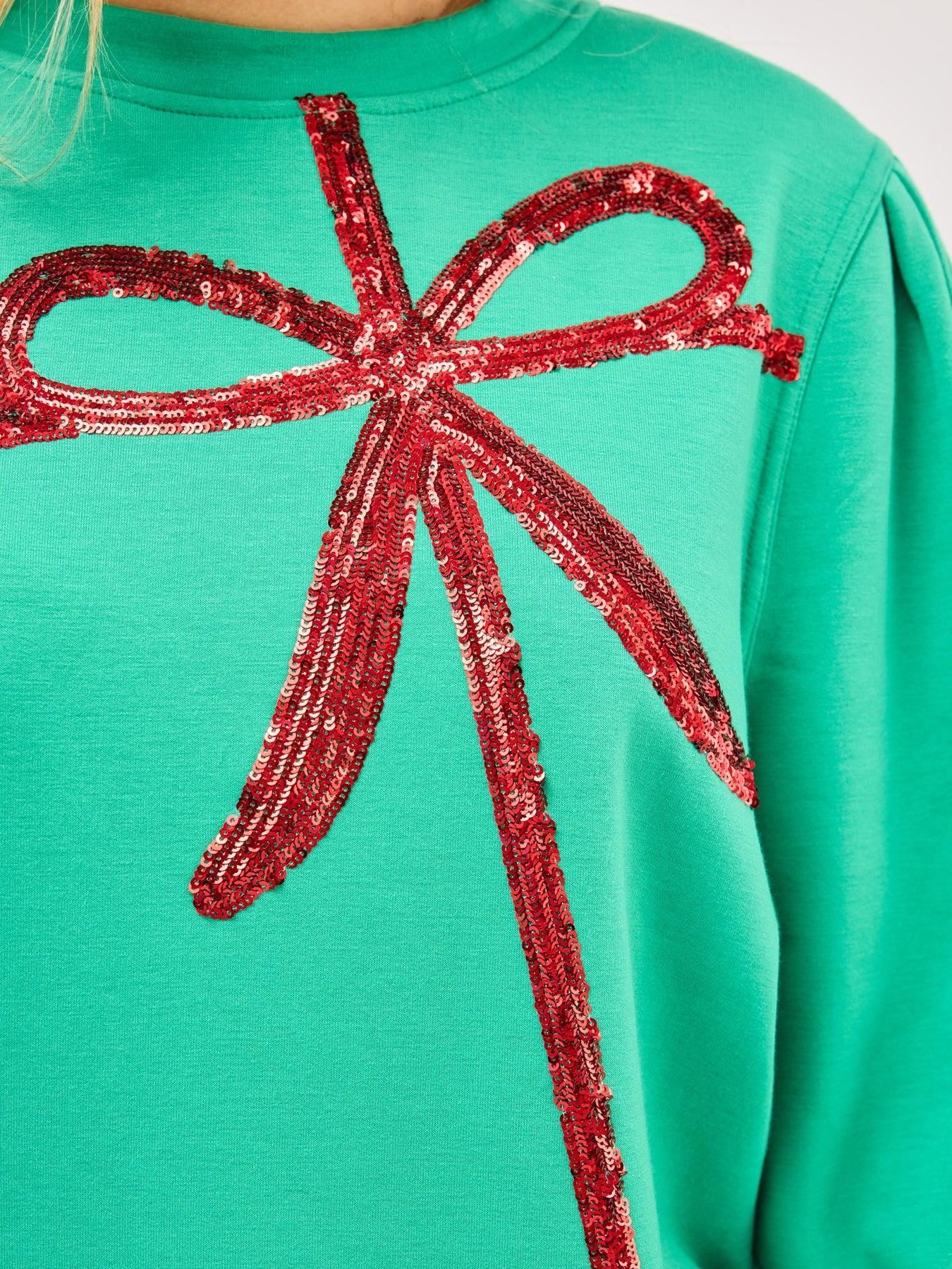 Mary Square Sequin Bow Sweatshirt – Adult