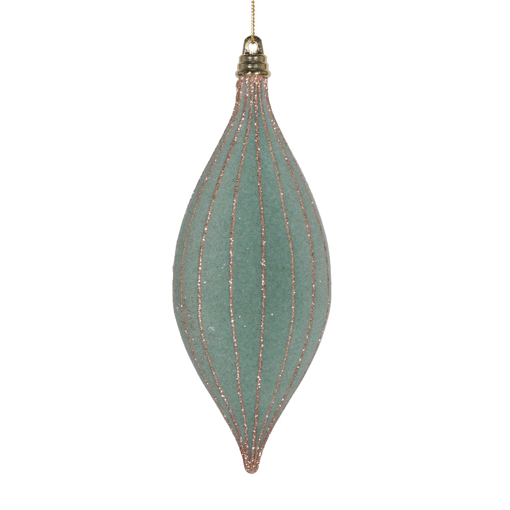 7" Green Velvet Shuttle Ornament
