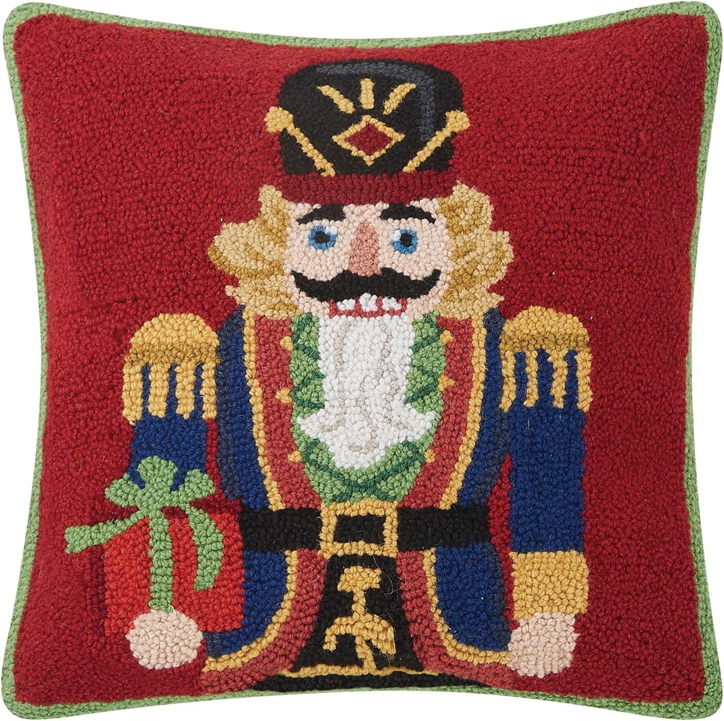 Classic Nutcracker Hook Pillow – 18" x 18"