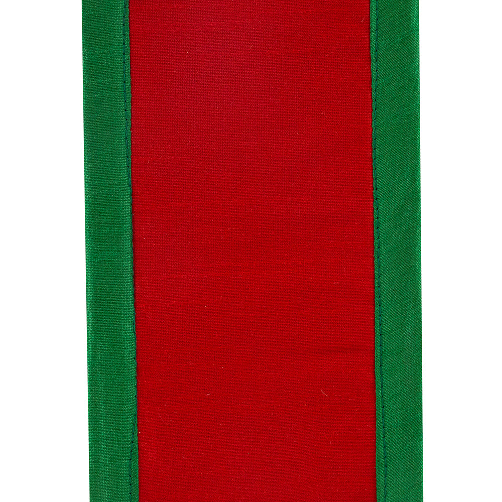 Plush Velvet Holly Jeweled Embroidered Ribbon - 4" x 5 Yards