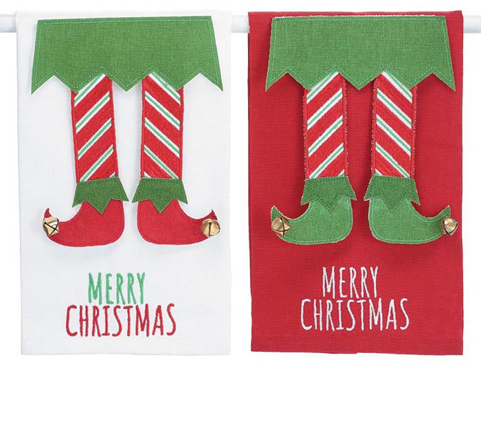 Elf Legs "Merry Christmas" Kitchen Towel – Sold Separately