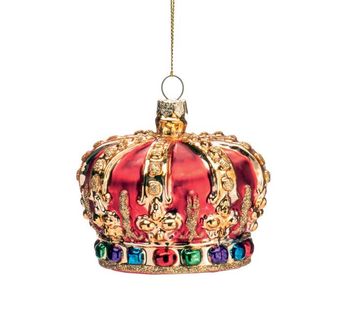 Regal Crown Ornament | Glass – 3.25"