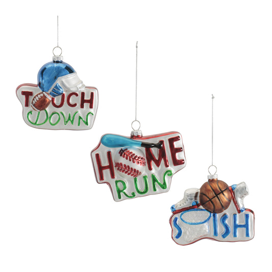 Sports Ornaments – Football, Baseball, or Basketball (Sold Separately)