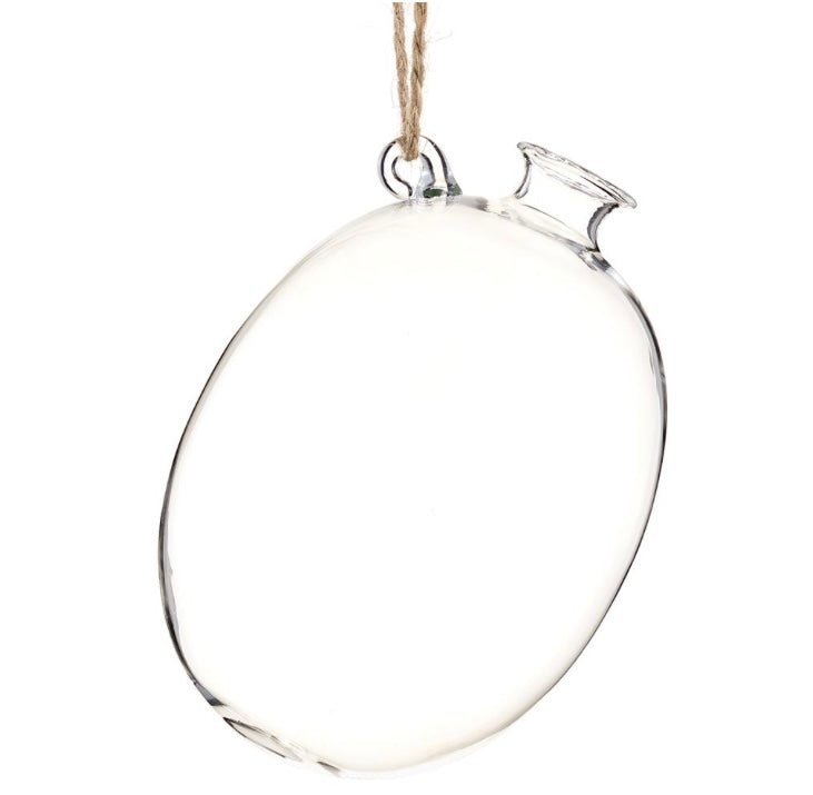 5” Glass Egg Vase Ornament – Clear