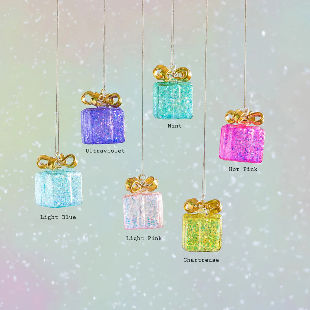 Glitterville Sparkly Gift Box Ornament – 3"