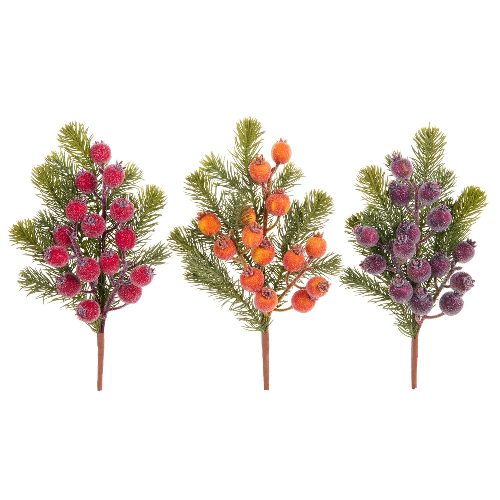 15.5" Iced Berry & Greenery Spray