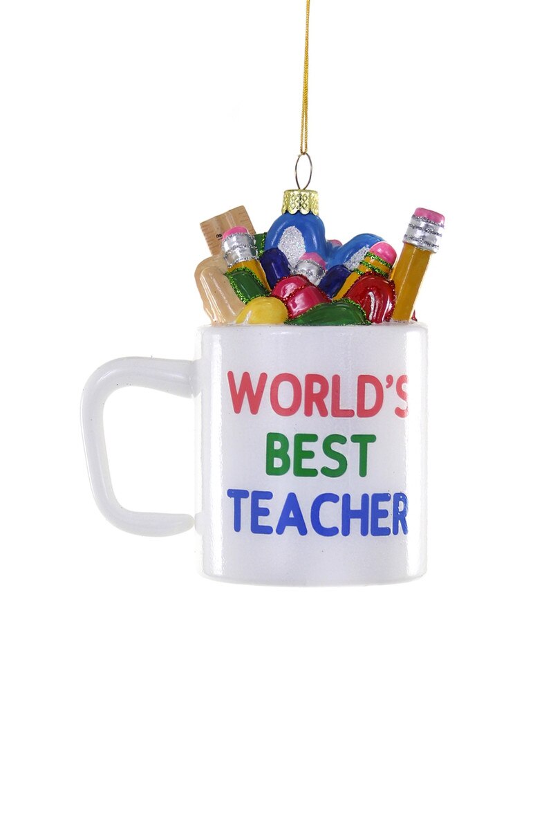 World's Best Teacher Christmas Ornament – 4.25"