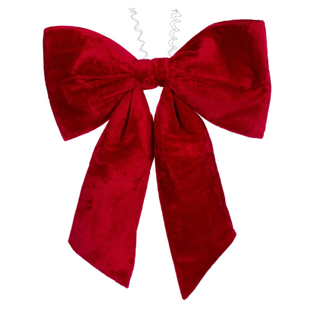 Oversized Red Faux Fur Christmas Bow – 36" x 45"