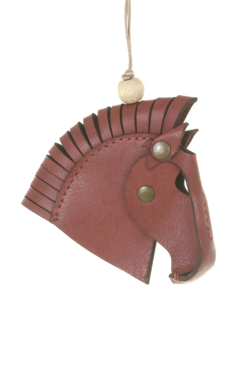 Leather Horse Head Christmas Ornament – 3.25"