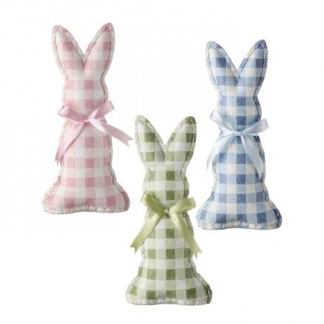 Checked Easter Bunny with Bow – 12"