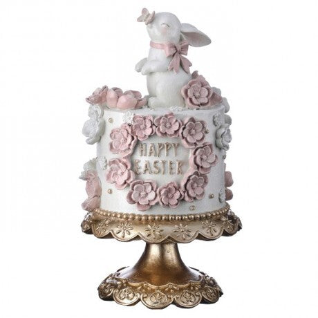 Resin Happy Easter Cake with Bunny – 12.5"