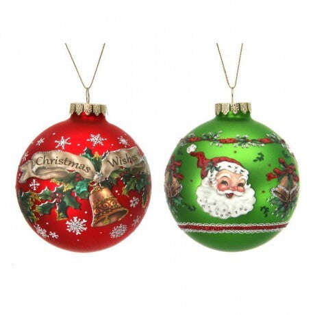 Vintage Christmas Glass Ball Ornaments – 3.5" (Sold Separately)
