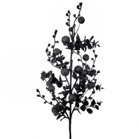 Black Glitter Eucalyptus & Ball Spray – 30"