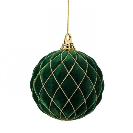 150MM Green Velvet Diamond Ball Ornament
