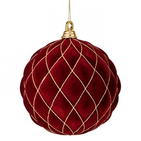 Burgundy Velvet Diamond Ball Ornament