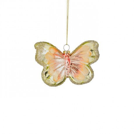 Pastel Butterfly Glass Ornament – 4"