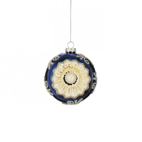 Blue Reflector Glass Ball Ornament – 4"