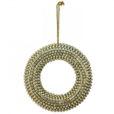 6.5" Gold Jeweled Wreath Ornament