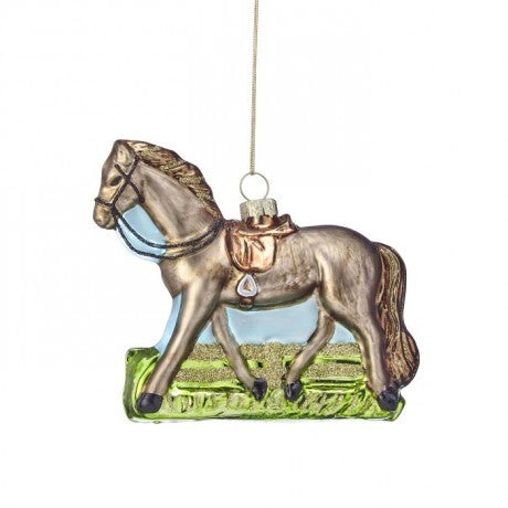 4" Vintage Equestrian Horse Glass Ornament