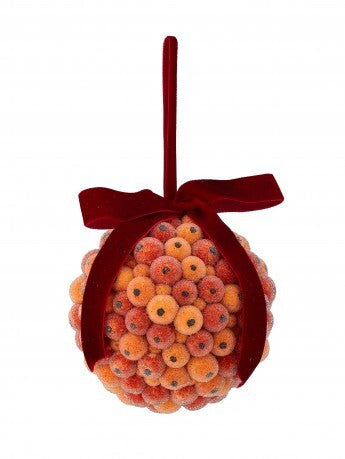 4" Citrus Beaded Berry Ball Ornament