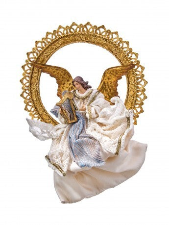 12" Hanging Angel with Harp & Halo