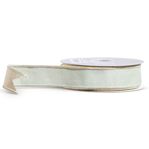 Soft Sage Ribbon with Gold Backing - 1.5" x 10 Yards