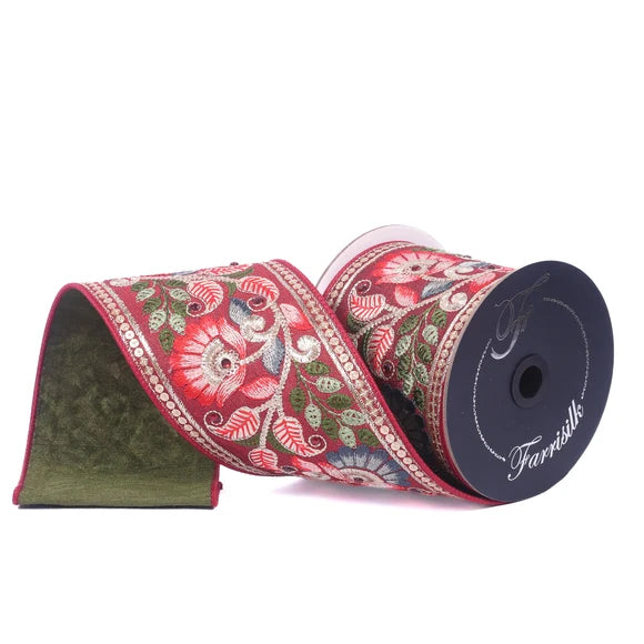 Farrisilk Freya Flower Embroidered Ribbon