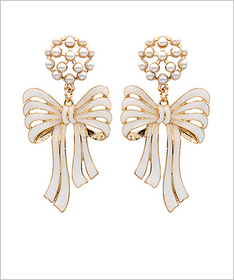 Holiday Bow Drop Earrings