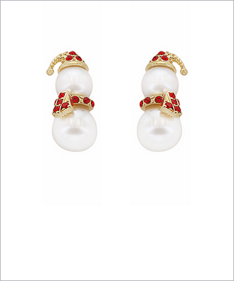 Pearl Snowman Earrings