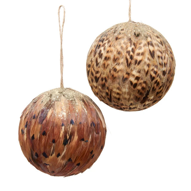 100mm Feather Ball Ornament