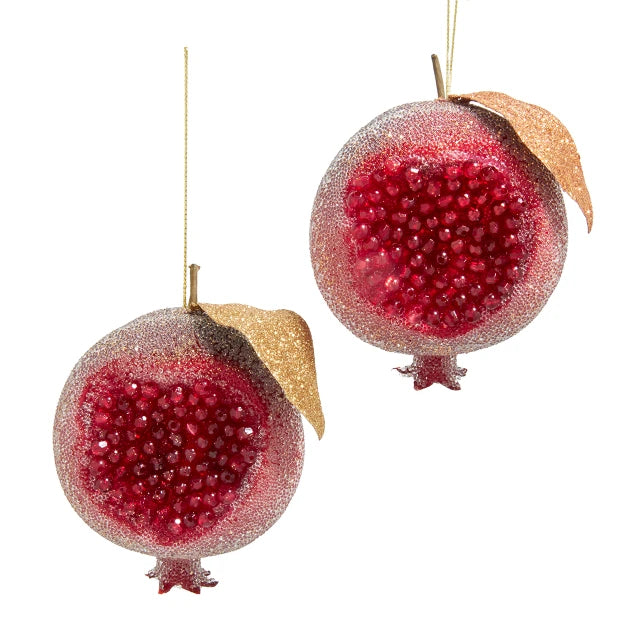 4.5" Icy Pomegranate Ornament