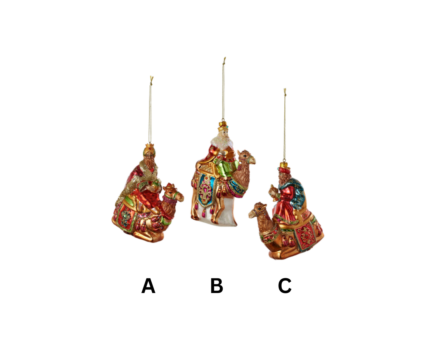 Three Kings Glass Ornaments