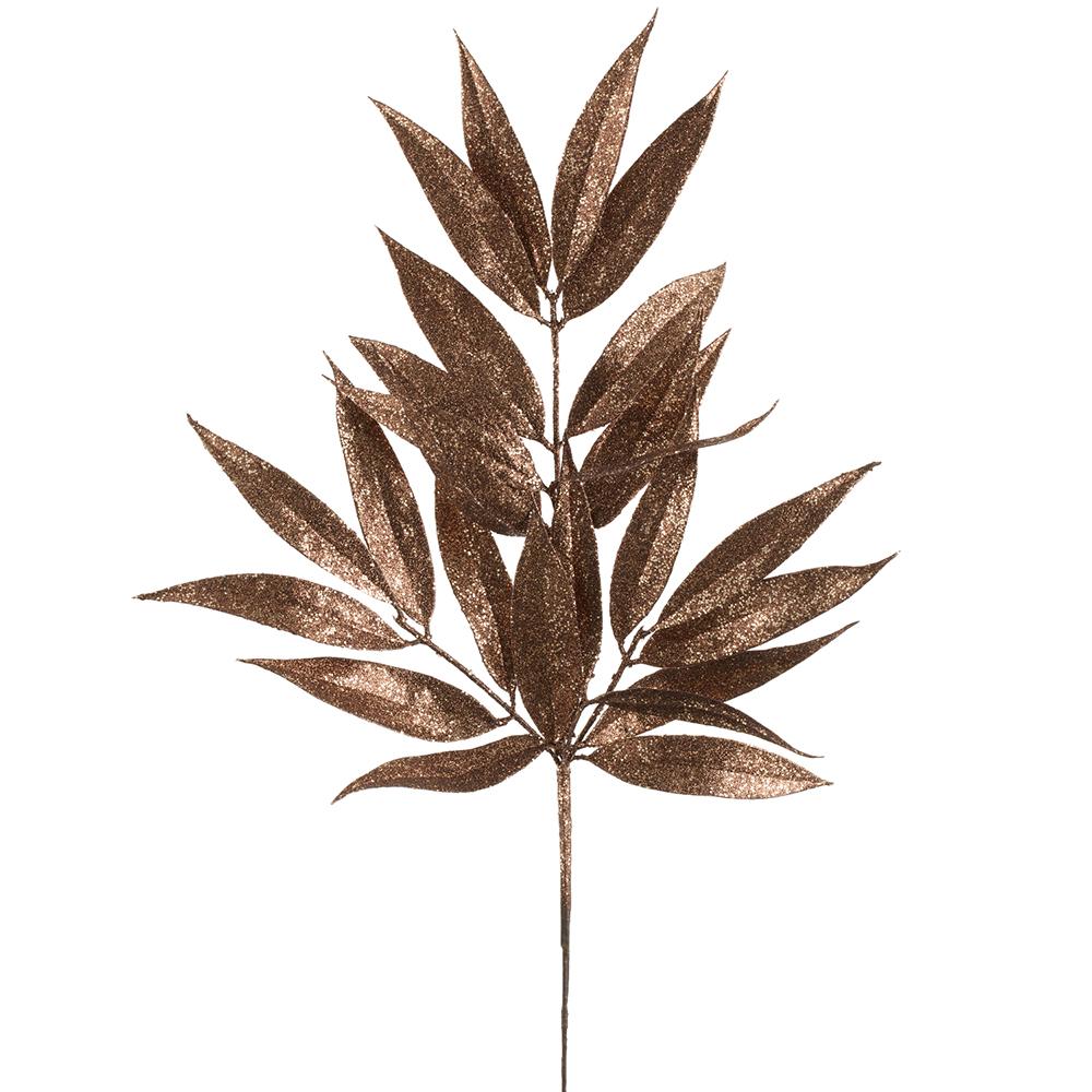 22" Bronze Glittered Willow Leaf Spray