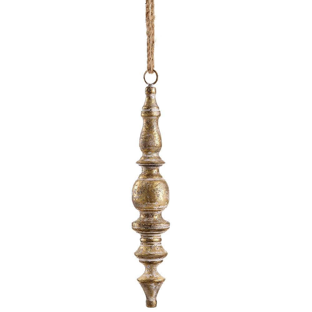 13.5" Antique Gold Metal Finial Ornament