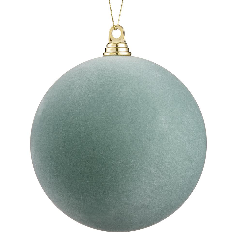 8" Seafoam Flocked Ball Ornament