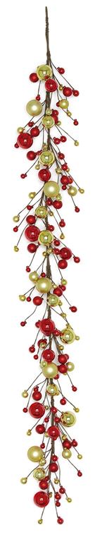 60" Shatterproof Red & Gold Ball Garland